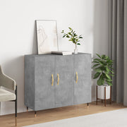 Sideboard 90x34x80 cm treated wood concrete gray