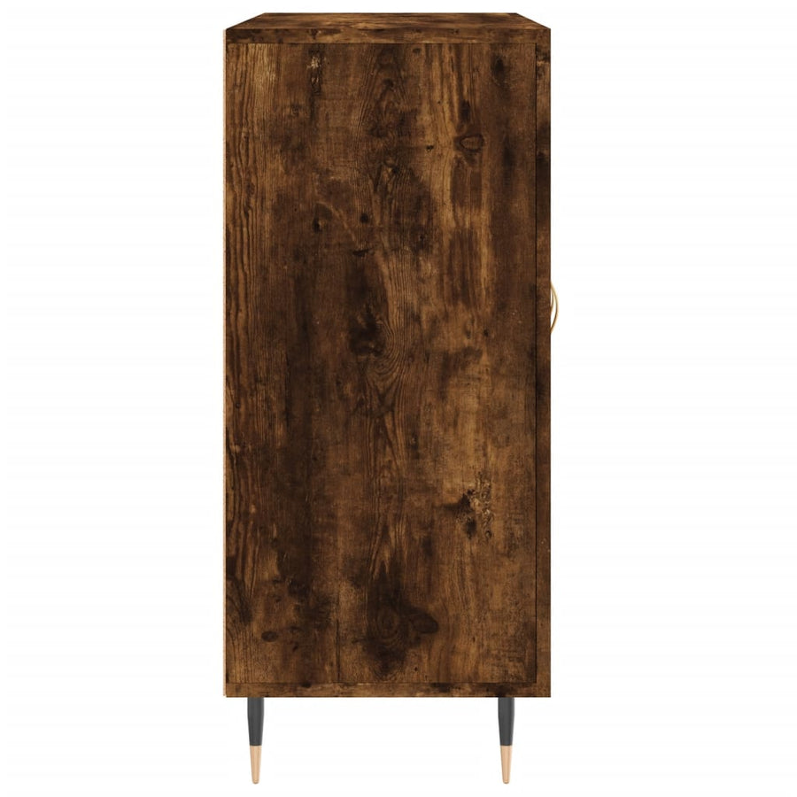 Dressoir 90X34X80 Cm Bewerkt Hout Gerookt Eikenkleurig
