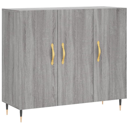 Dressoir 90X34X80 Cm Bewerkt Hout Grijs Sonoma Eikenkleurig