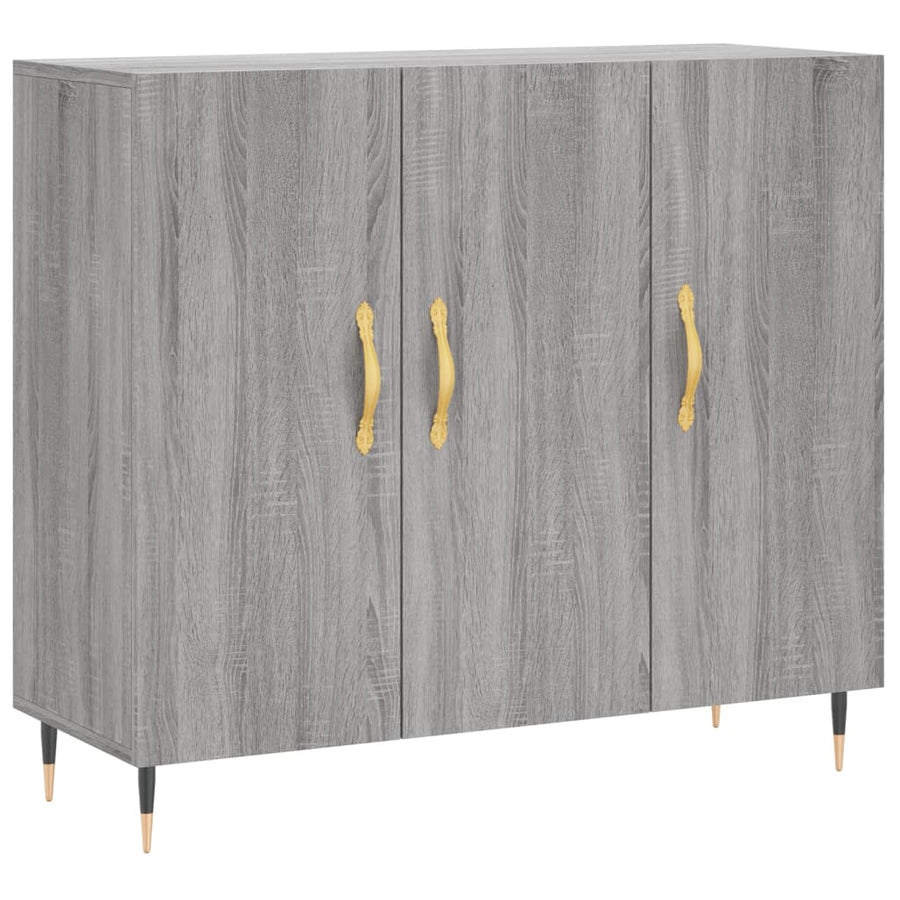 Dressoir 90X34X80 Cm Bewerkt Hout Grijs Sonoma Eikenkleurig
