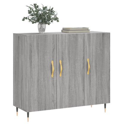 Dressoir 90X34X80 Cm Bewerkt Hout Grijs Sonoma Eikenkleurig
