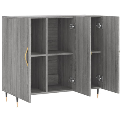 Dressoir 90X34X80 Cm Bewerkt Hout Grijs Sonoma Eikenkleurig