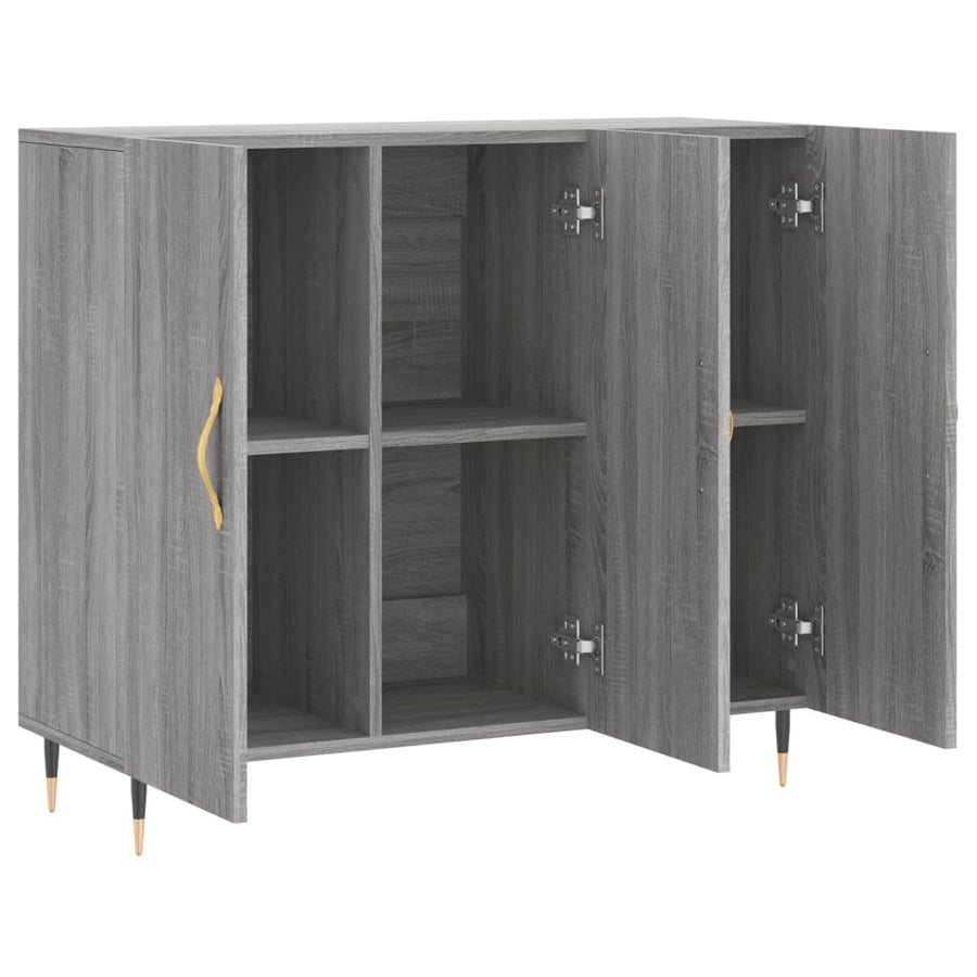 Dressoir 90X34X80 Cm Bewerkt Hout Grijs Sonoma Eikenkleurig