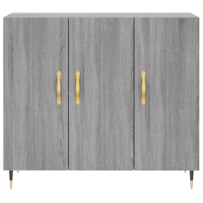Dressoir 90X34X80 Cm Bewerkt Hout Grijs Sonoma Eikenkleurig