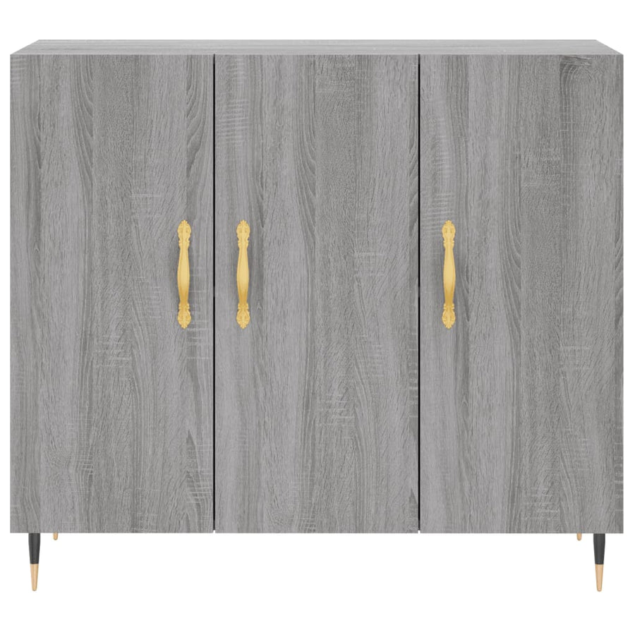 Dressoir 90X34X80 Cm Bewerkt Hout Grijs Sonoma Eikenkleurig