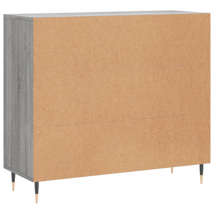 Dressoir 90X34X80 Cm Bewerkt Hout Grijs Sonoma Eikenkleurig