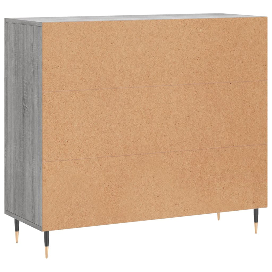 Dressoir 90X34X80 Cm Bewerkt Hout Grijs Sonoma Eikenkleurig
