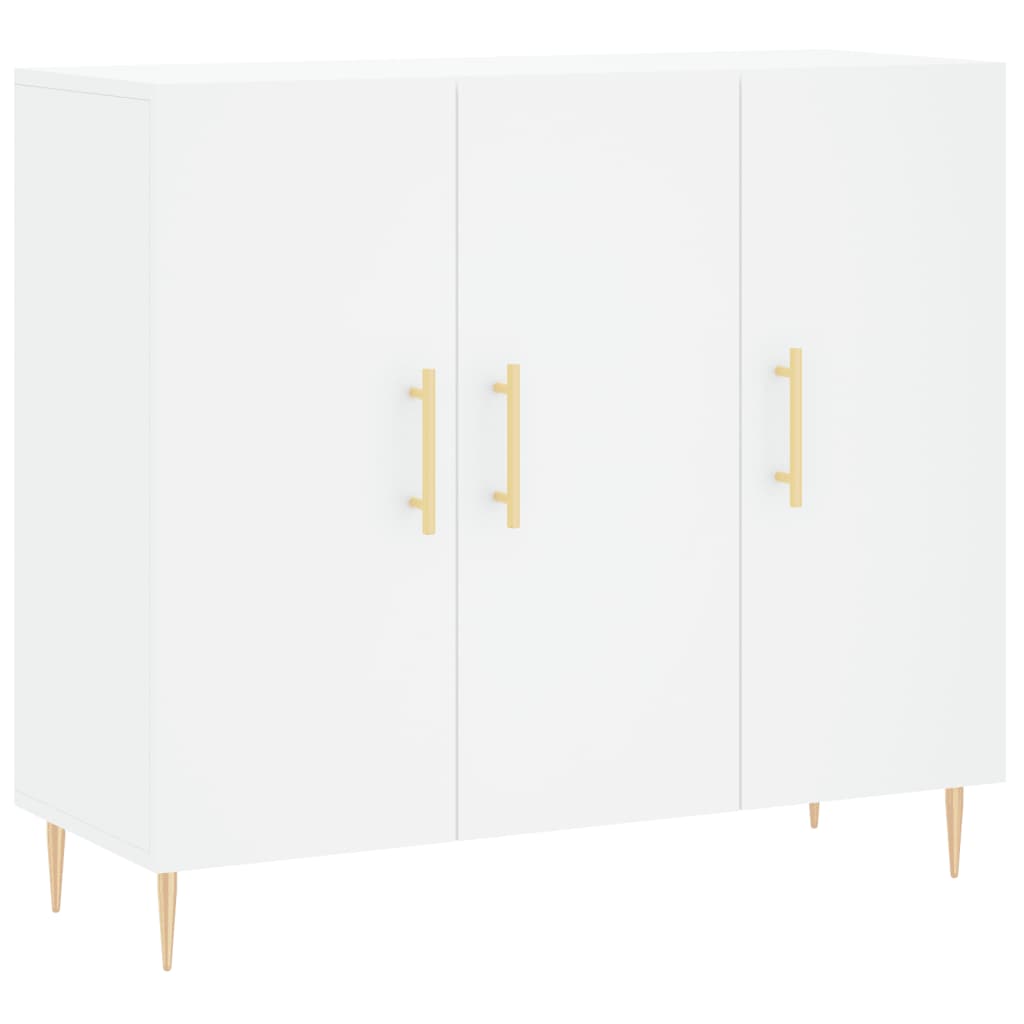 Dressoir 90X34X80 Cm Bewerkt Hout Wit