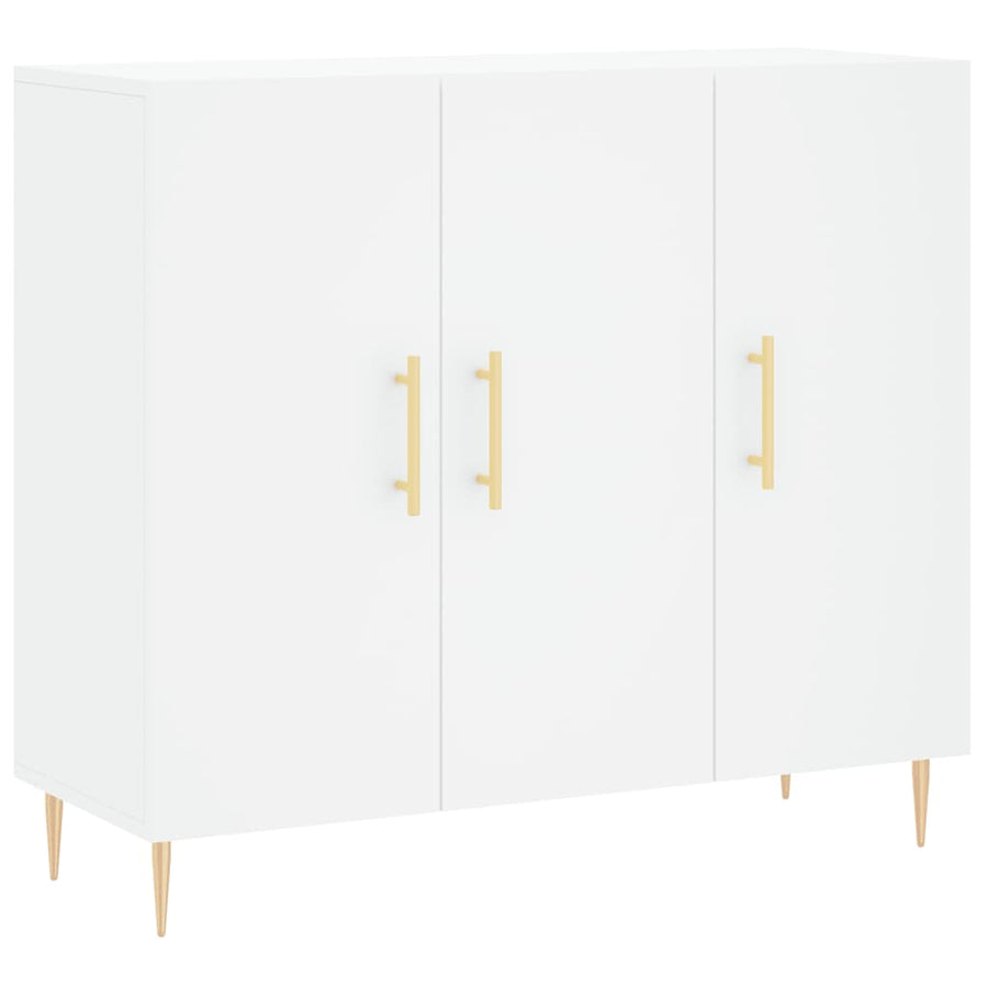 Dressoir 90X34X80 Cm Bewerkt Hout Wit
