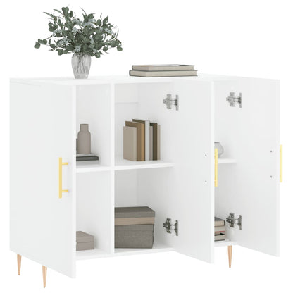 Dressoir 90X34X80 Cm Bewerkt Hout Wit