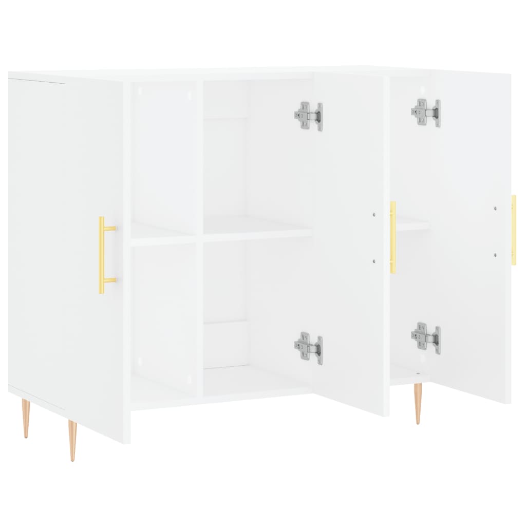 Dressoir 90X34X80 Cm Bewerkt Hout Wit