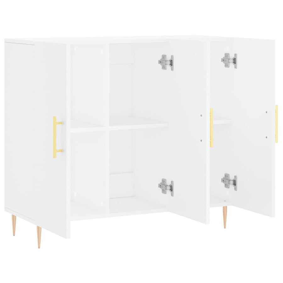 Dressoir 90X34X80 Cm Bewerkt Hout Wit