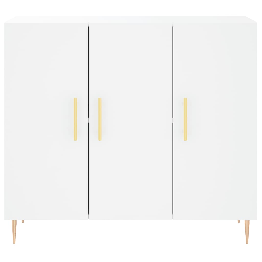 Dressoir 90X34X80 Cm Bewerkt Hout Wit