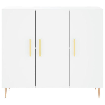 Dressoir 90X34X80 Cm Bewerkt Hout Wit