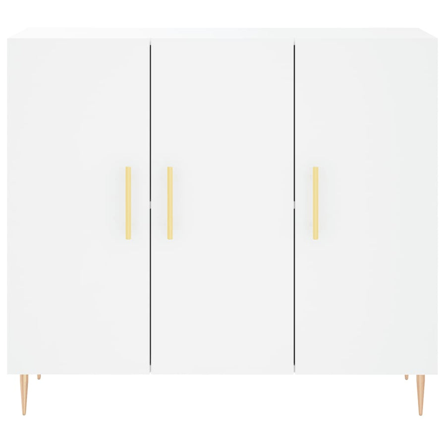 Dressoir 90X34X80 Cm Bewerkt Hout Wit