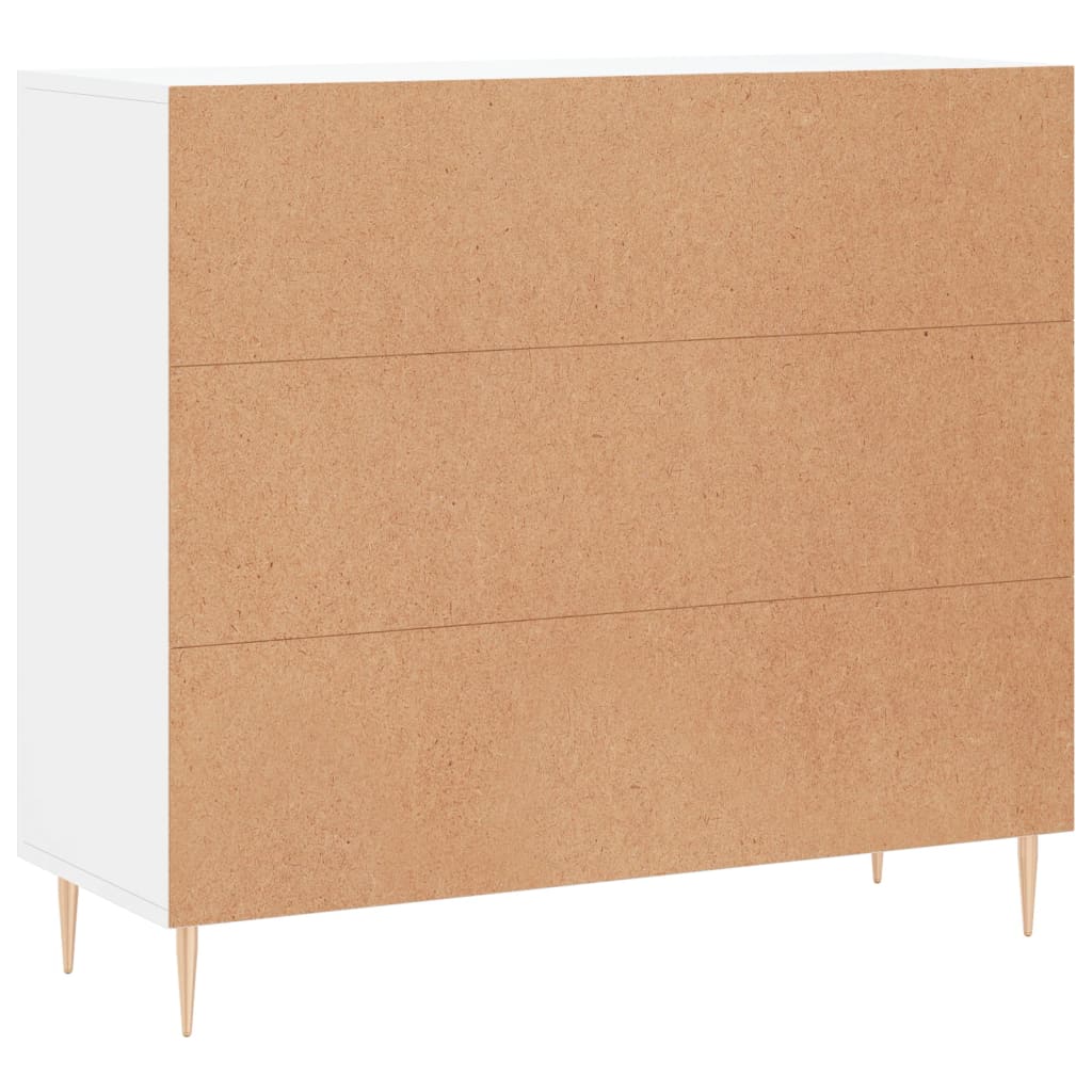 Dressoir 90X34X80 Cm Bewerkt Hout Wit