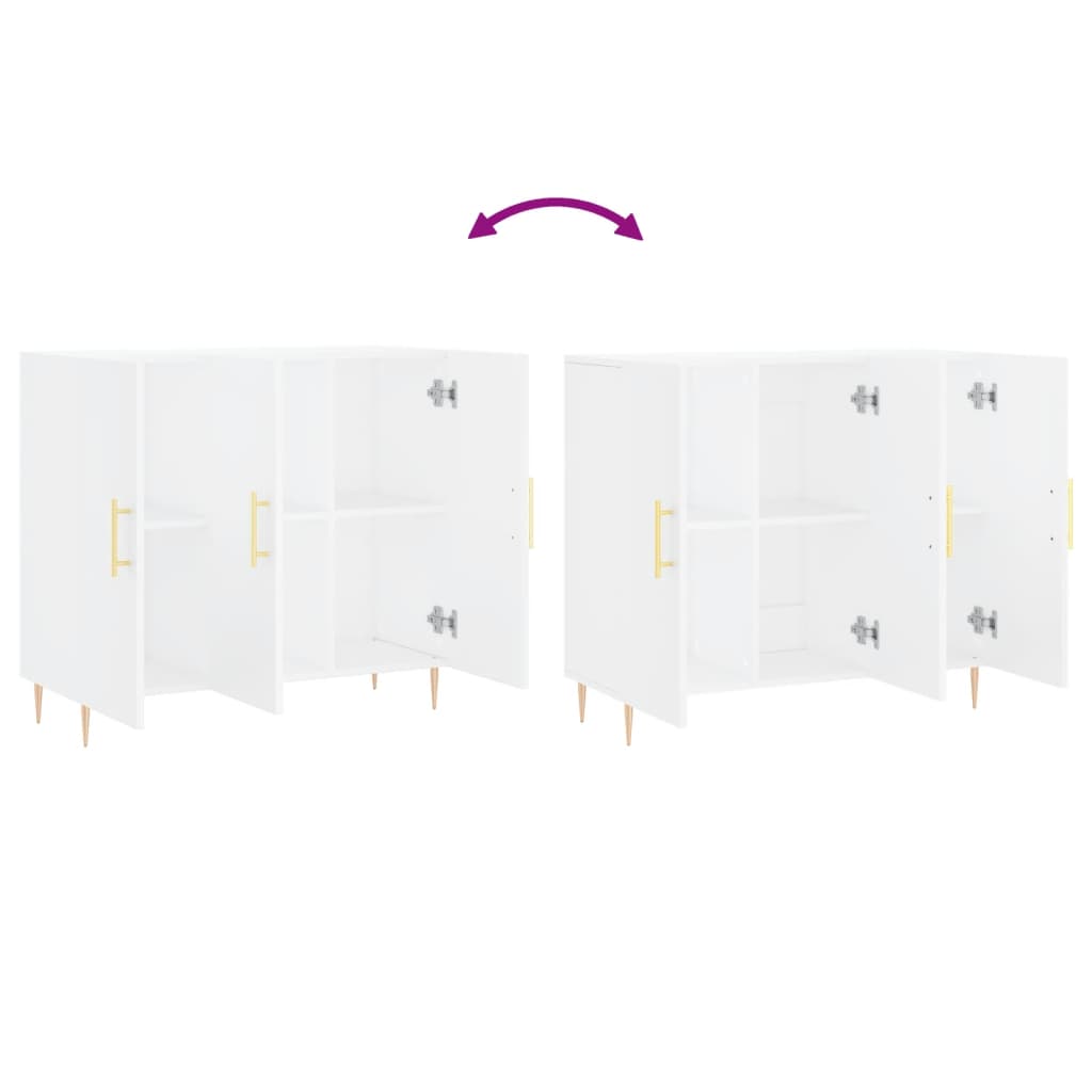 Dressoir 90X34X80 Cm Bewerkt Hout Wit