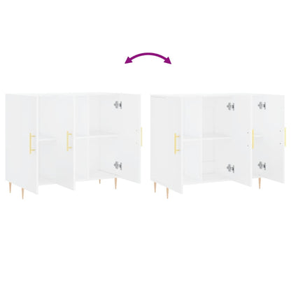 Dressoir 90X34X80 Cm Bewerkt Hout Wit