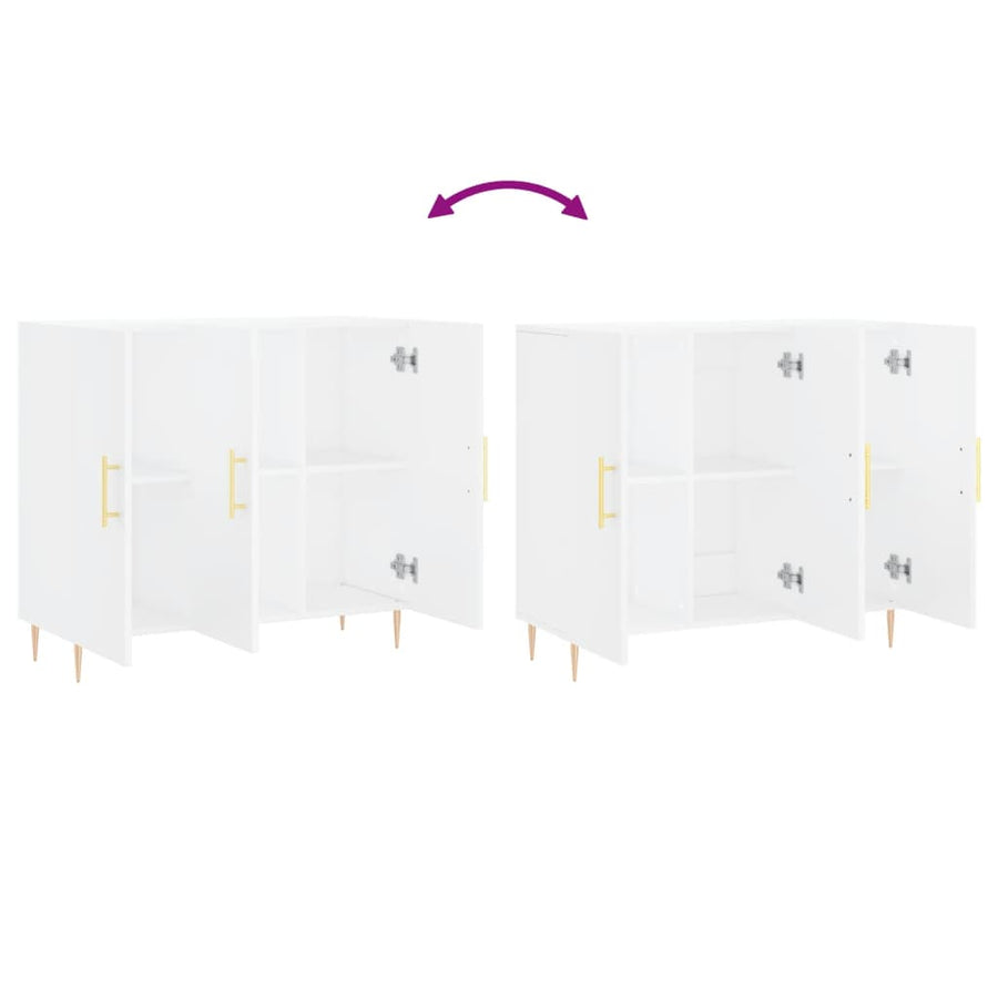 Dressoir 90X34X80 Cm Bewerkt Hout Wit