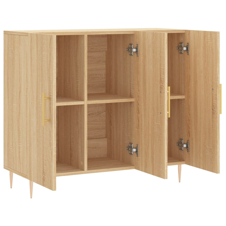 Dressoir 90X34X80 Cm Bewerkt Hout Sonoma Eikenkleurig