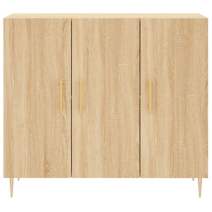 Dressoir 90X34X80 Cm Bewerkt Hout Sonoma Eikenkleurig