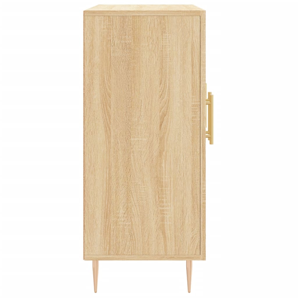 Dressoir 90X34X80 Cm Bewerkt Hout Sonoma Eikenkleurig