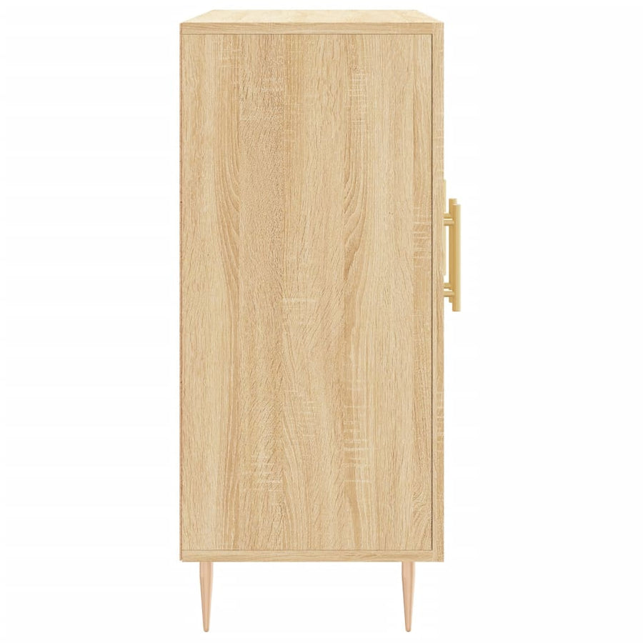 Dressoir 90X34X80 Cm Bewerkt Hout Sonoma Eikenkleurig