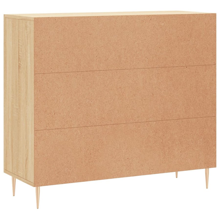 Dressoir 90X34X80 Cm Bewerkt Hout Sonoma Eikenkleurig