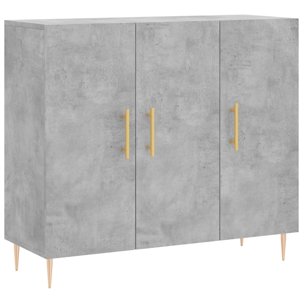 Dressoir 90X34X80 Cm Bewerkt Hout Betongrijs