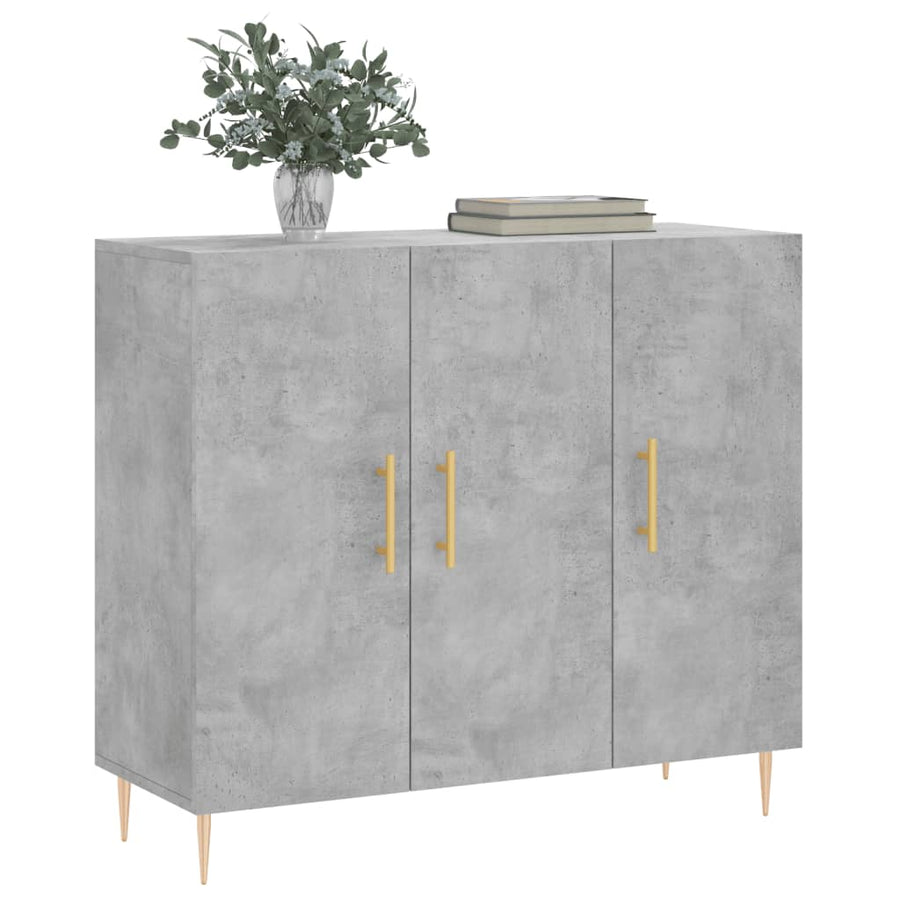 Dressoir 90X34X80 Cm Bewerkt Hout Betongrijs