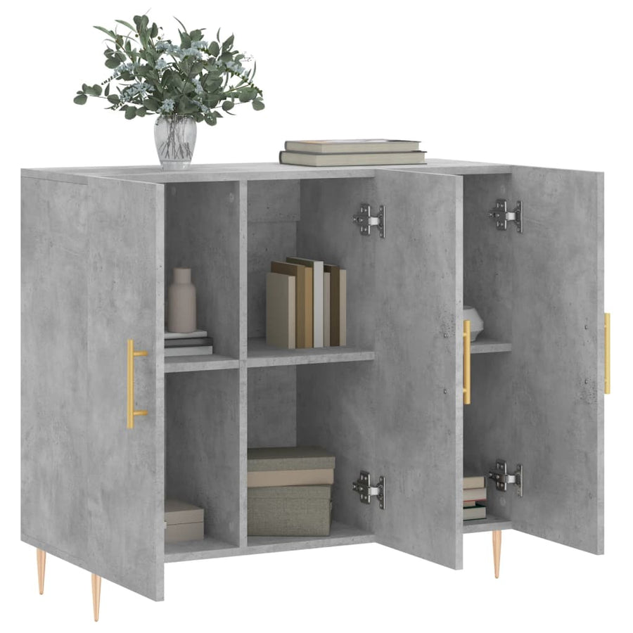 Dressoir 90X34X80 Cm Bewerkt Hout Betongrijs