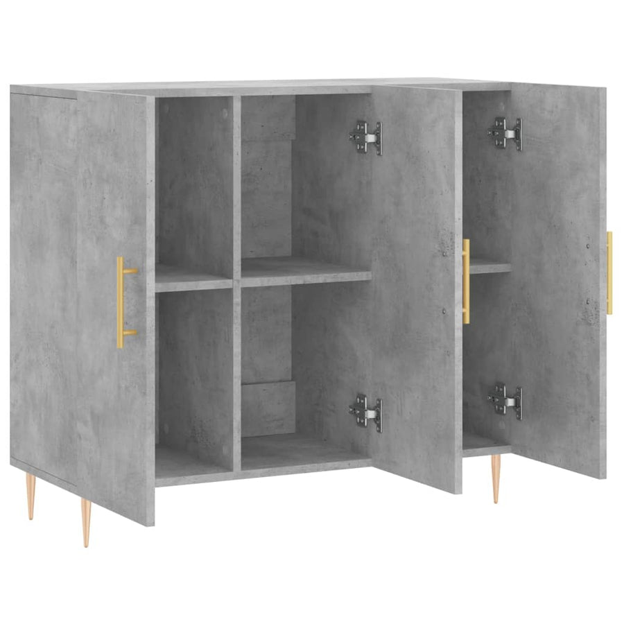 Dressoir 90X34X80 Cm Bewerkt Hout Betongrijs