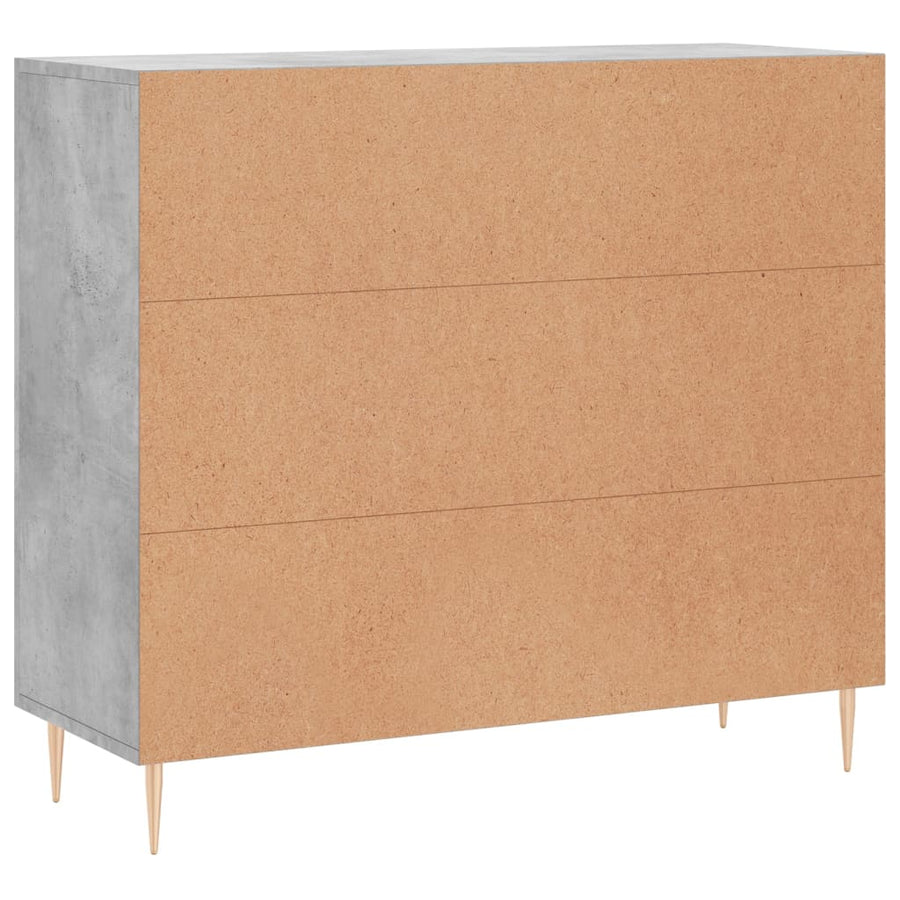 Dressoir 90X34X80 Cm Bewerkt Hout Betongrijs