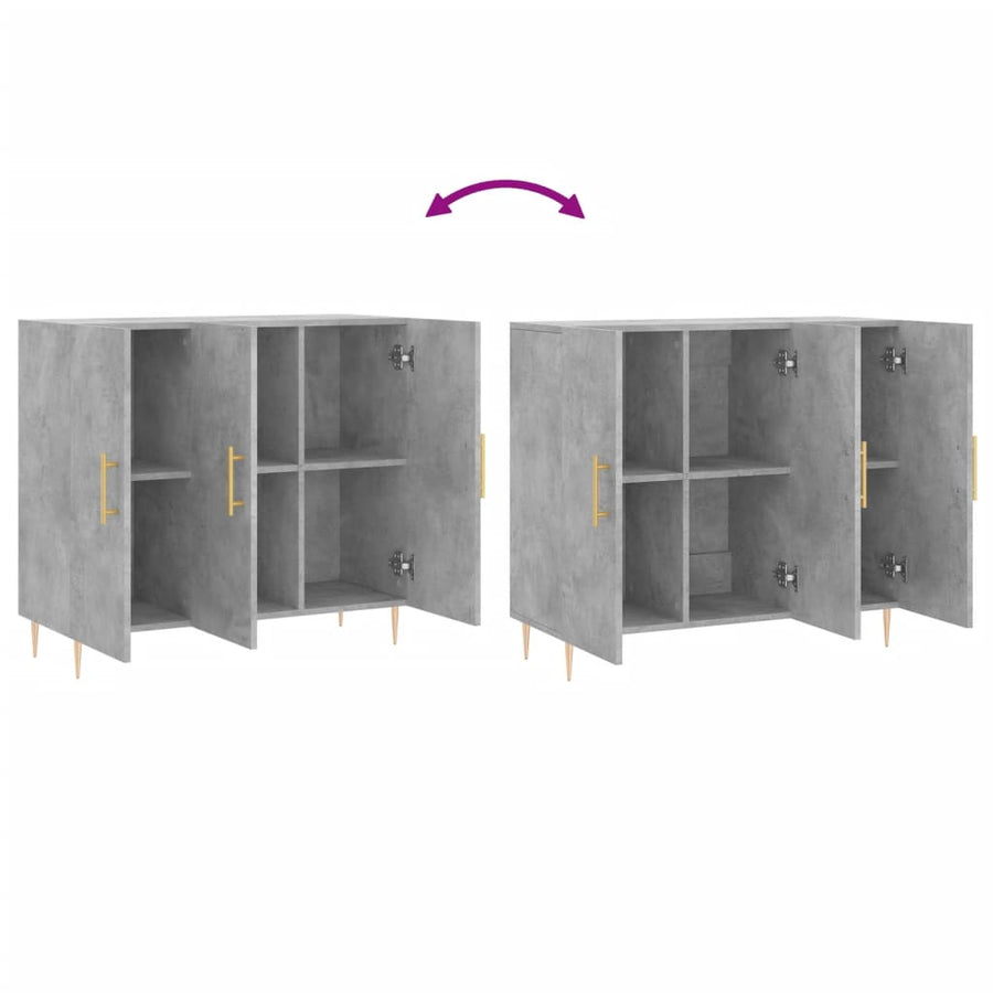 Dressoir 90X34X80 Cm Bewerkt Hout Betongrijs