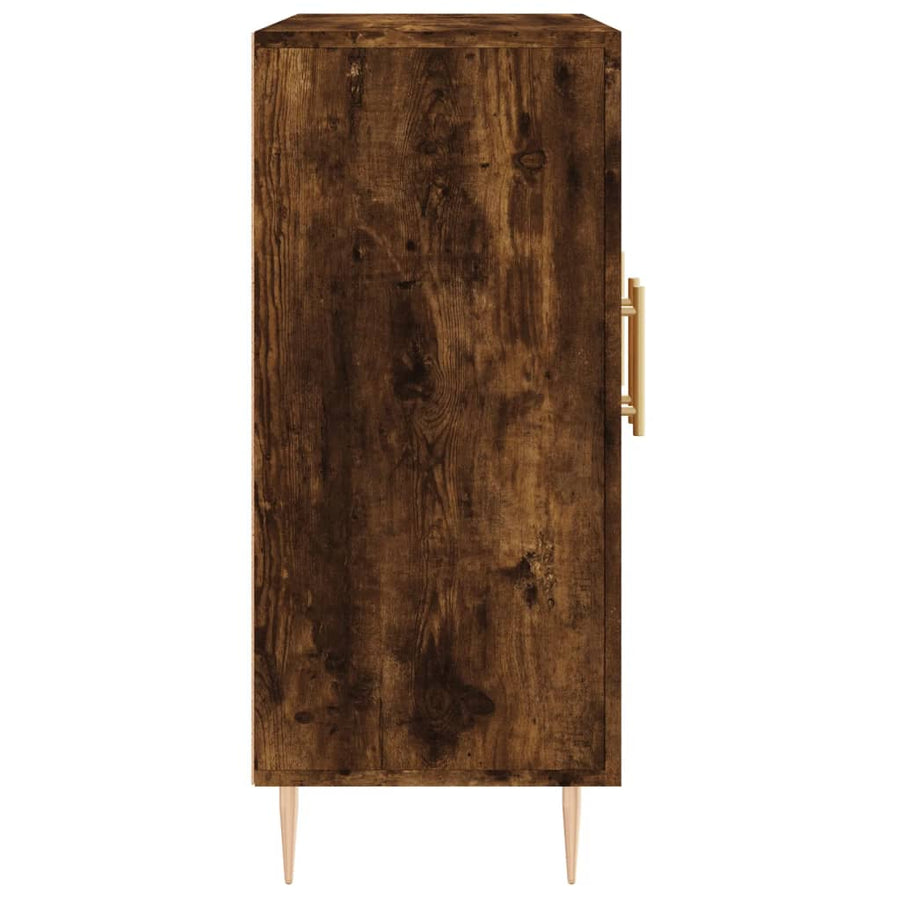 Dressoir 90x34x80 cm bewerkt hout gerookt eikenkleurig