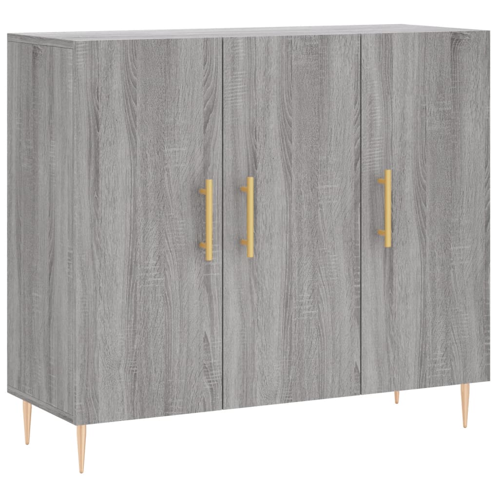 Dressoir 90X34X80 Cm Bewerkt Hout Grijs Sonoma Eikenkleurig