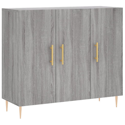 Dressoir 90X34X80 Cm Bewerkt Hout Grijs Sonoma Eikenkleurig
