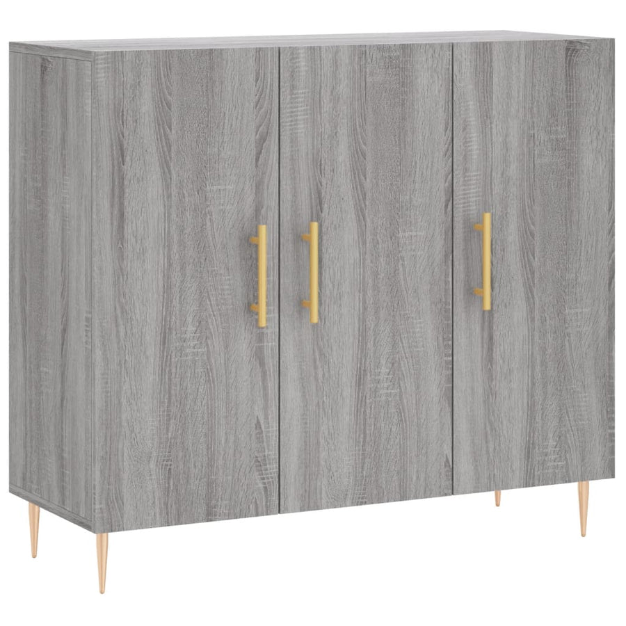 Dressoir 90X34X80 Cm Bewerkt Hout Grijs Sonoma Eikenkleurig