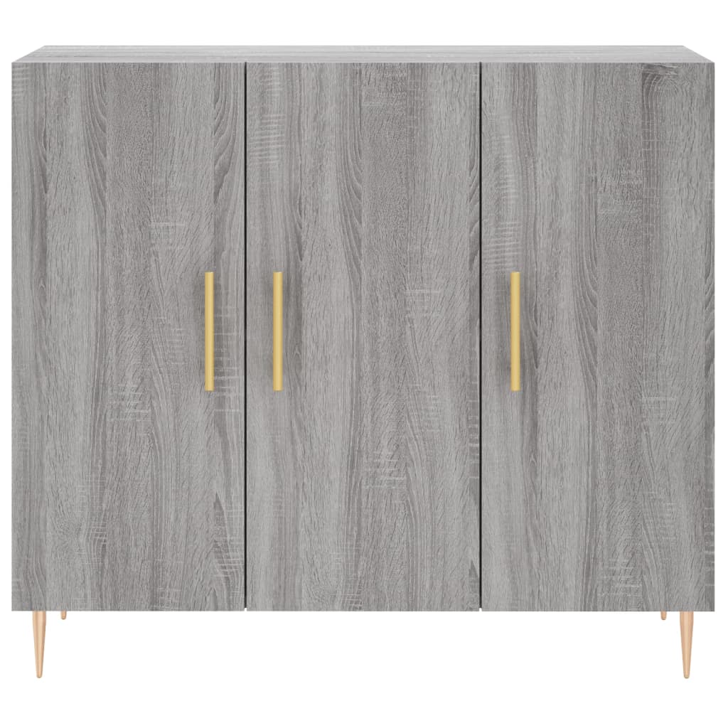 Dressoir 90X34X80 Cm Bewerkt Hout Grijs Sonoma Eikenkleurig