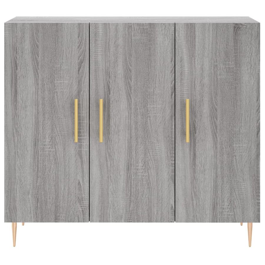 Dressoir 90X34X80 Cm Bewerkt Hout Grijs Sonoma Eikenkleurig