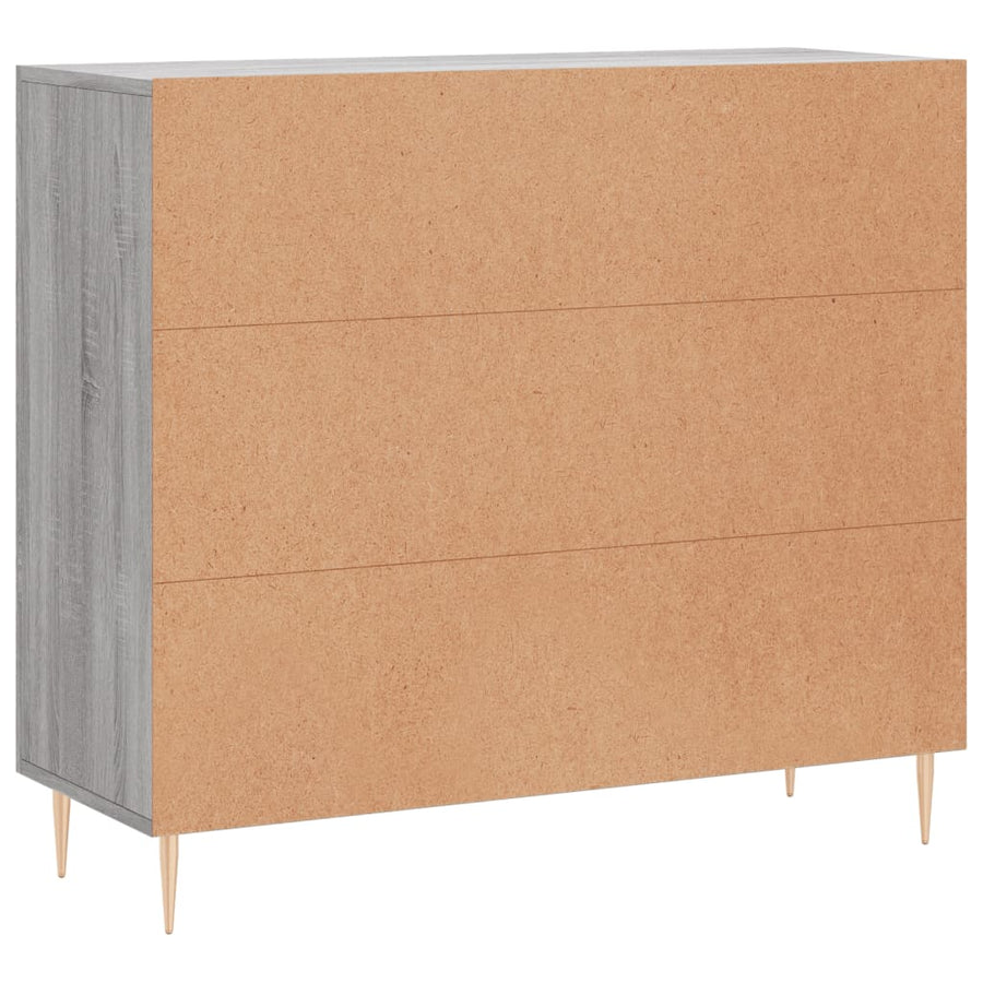 Dressoir 90X34X80 Cm Bewerkt Hout Grijs Sonoma Eikenkleurig