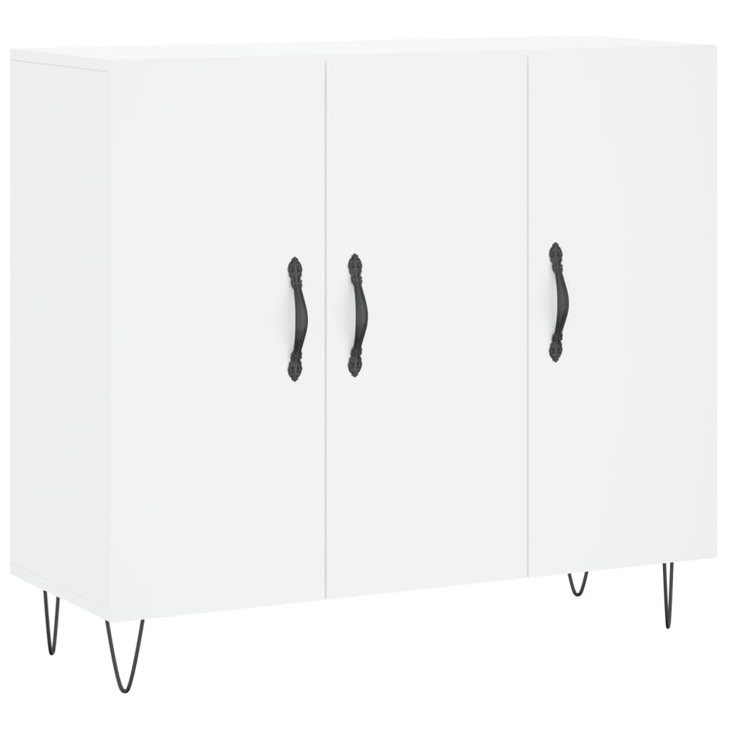 Dressoir 90X34X80 Cm Bewerkt Hout Wit