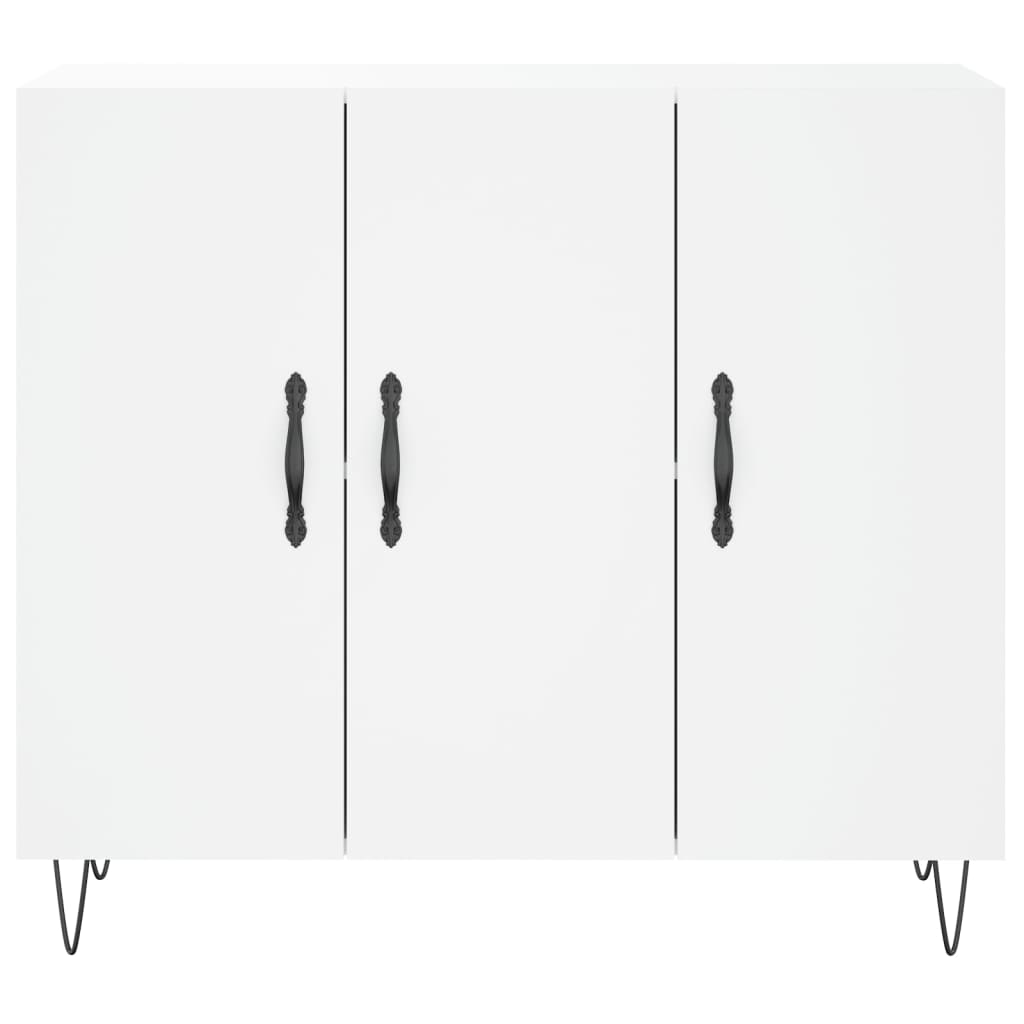 Dressoir 90X34X80 Cm Bewerkt Hout Wit