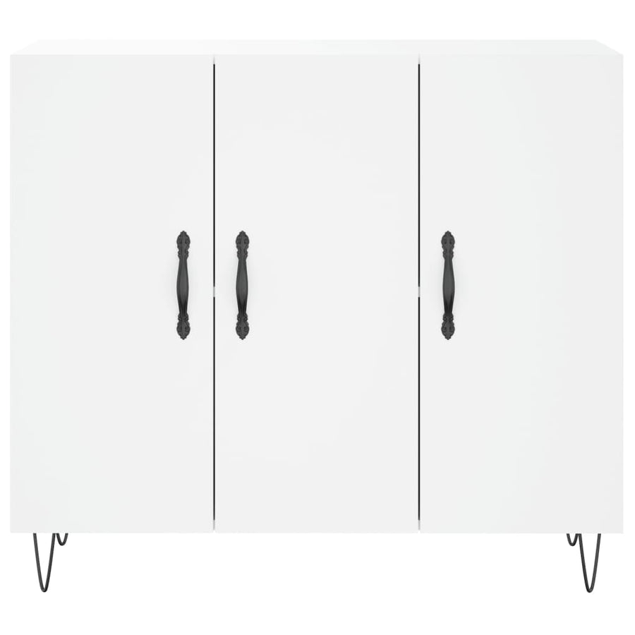 Dressoir 90X34X80 Cm Bewerkt Hout Wit