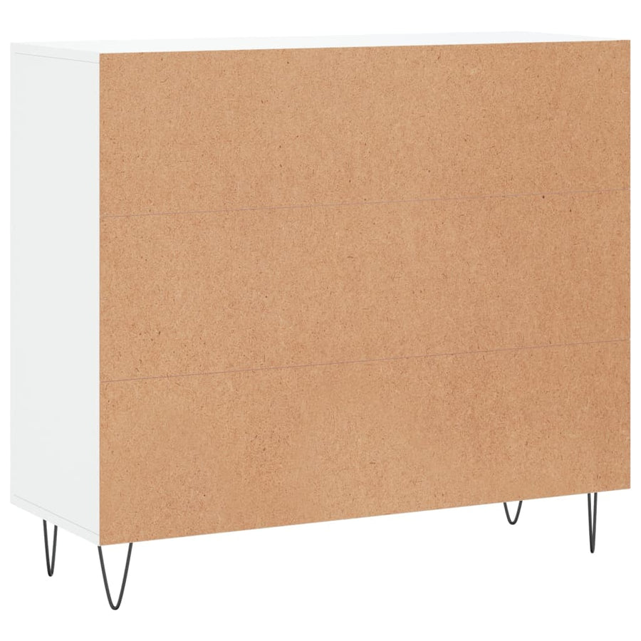 Dressoir 90X34X80 Cm Bewerkt Hout Wit