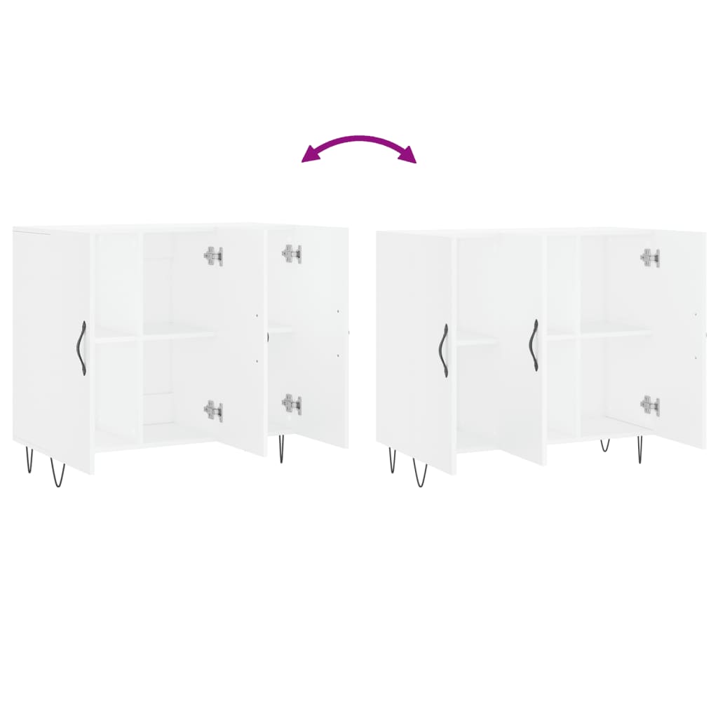 Dressoir 90X34X80 Cm Bewerkt Hout Wit