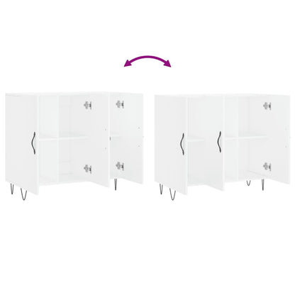 Dressoir 90X34X80 Cm Bewerkt Hout Wit