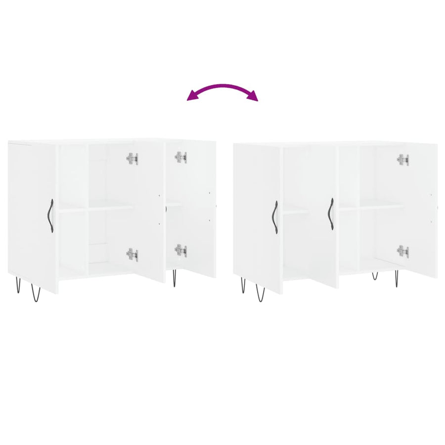 Dressoir 90X34X80 Cm Bewerkt Hout Wit
