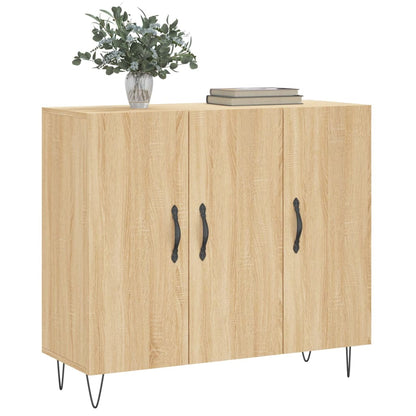 Dressoir 90X34X80 Cm Bewerkt Hout Kleurig Sonoma eiken