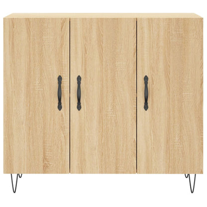 Dressoir 90X34X80 Cm Bewerkt Hout Kleurig Sonoma eiken